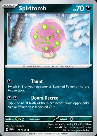 Spiritomb 129/198 Scarlet & Violet Pokemon card