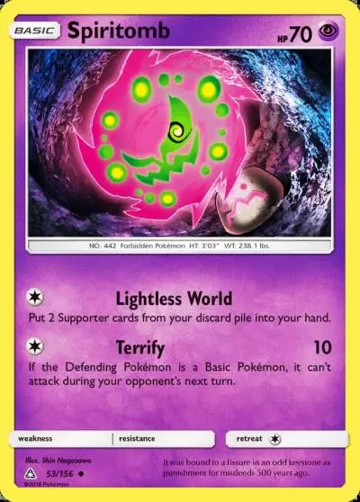 Spiritomb 53/156 Ultra Prism Pokemon card