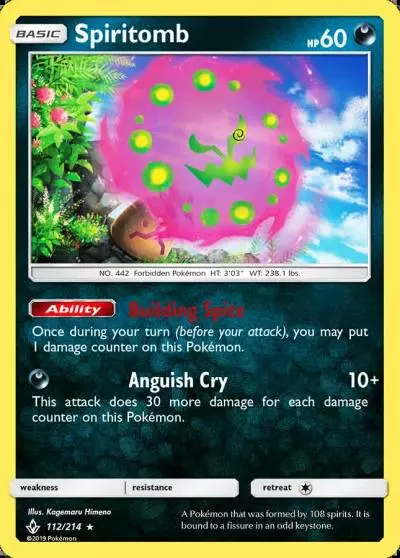 Spiritomb 112/214 Unbroken Bonds Pokemon card