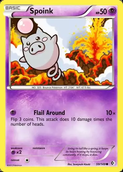Spoink 59/149 Boundaries Crossed Pokemon card
