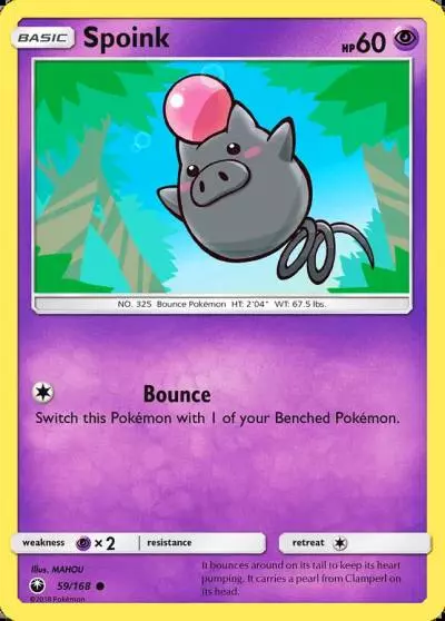 Spoink 59/168 Celestial Storm Pokemon card