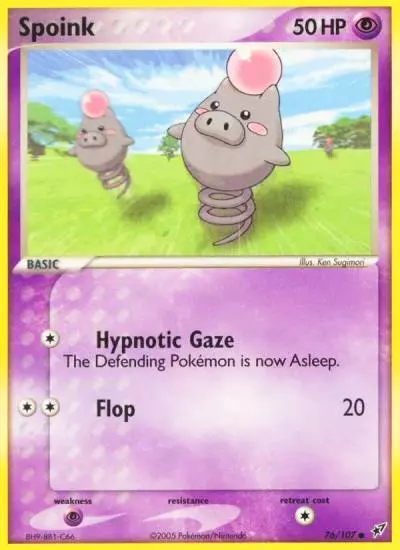 Spoink 76/107 Deoxys Pokemon card