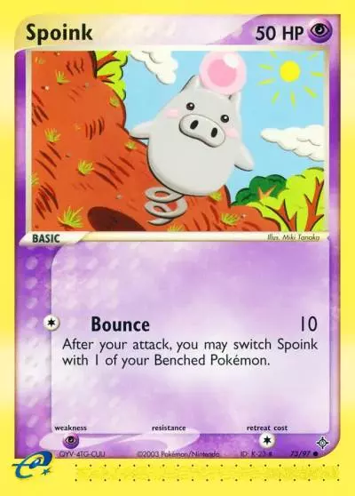 Spoink 73/97 Dragon Pokemon card