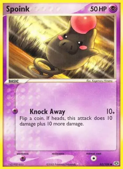 Spoink 65/106 Emerald Pokemon card