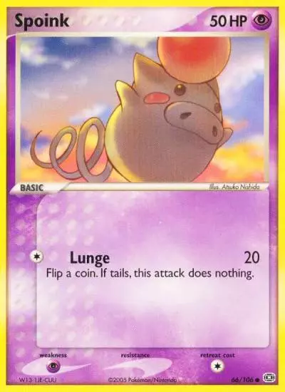 Spoink 66/106 Emerald Pokemon card