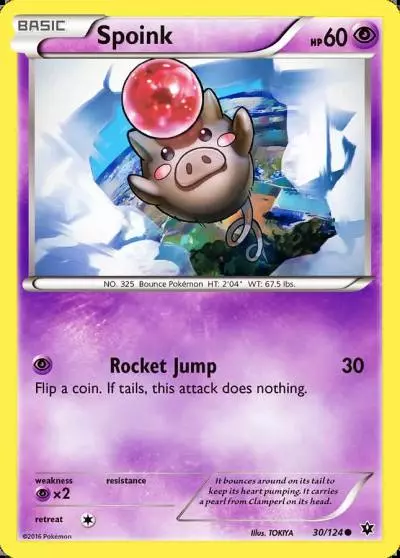Spoink 30/124 Fates Collide Pokemon card