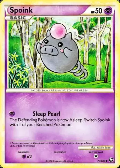 Spoink 77/102 HS—Triumphant Pokemon card
