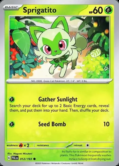 Sprigatito 12/193 Paldea Evolved Pokemon card