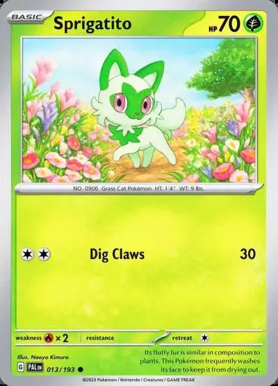 Sprigatito 13/193 Paldea Evolved Pokemon card