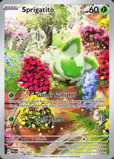 Sprigatito 196/193 Paldea Evolved Pokemon card