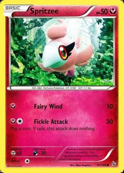 Spritzee 67/106 Flashfire Pokemon card