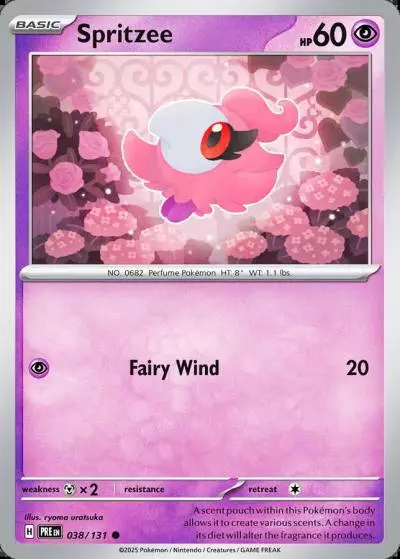 Spritzee 38/131 Prismatic Evolutions Pokemon card