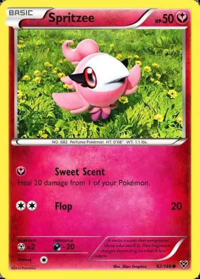 Spritzee 92/146 XY Pokemon card