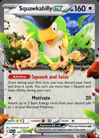 Squawkabilly ex 169/193 Paldea Evolved Pokemon card
