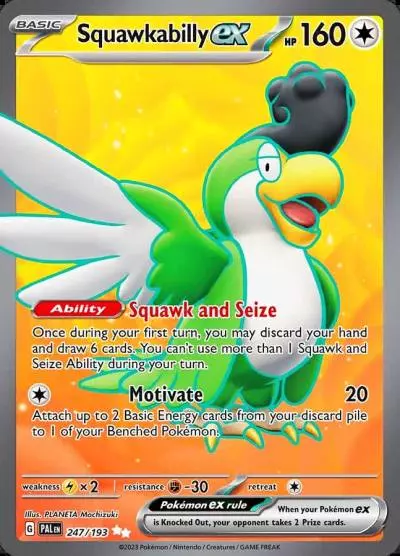 Squawkabilly ex 247/193 Paldea Evolved Pokemon card