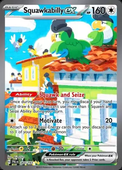 Squawkabilly ex 264/193 Paldea Evolved Pokemon card