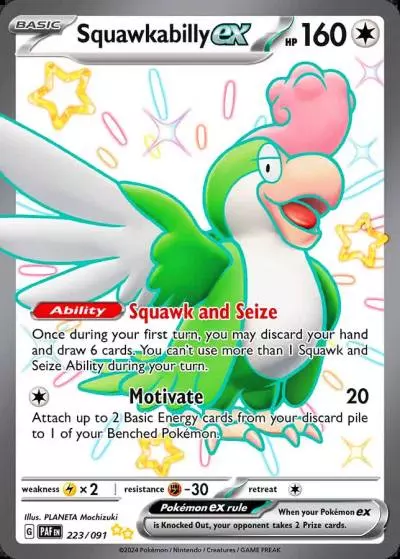 Squawkabilly ex 223/91 Paldean Fates Pokemon card