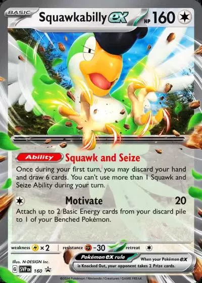 Squawkabilly ex 160/165 Scarlet & Violet Black Star Promos Pokemon card