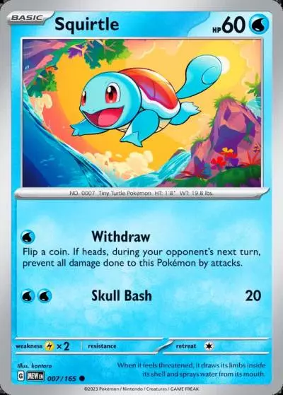 Squirtle 7/165 151 Pokemon card