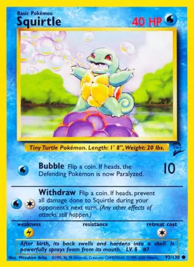 Squirtle 93/130 Base Set 2 Pokemon card