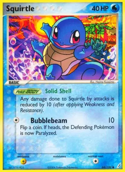Squirtle 64/100 Crystal Guardians Pokemon card