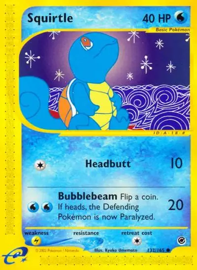 Squirtle 132/165 Expedition Base Set Pokemon card