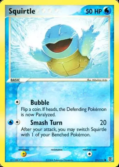 Squirtle 83/112 FireRed & LeafGreen Pokemon card