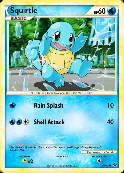 Squirtle 63/95 HS—Unleashed Pokemon card