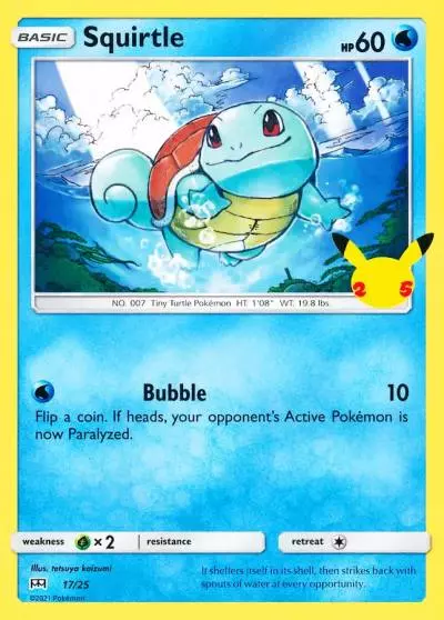 Squirtle 17/25 McDonald's Collection 2021 Pokemon card