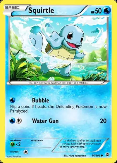 Squirtle 14/101 Plasma Blast Pokemon card