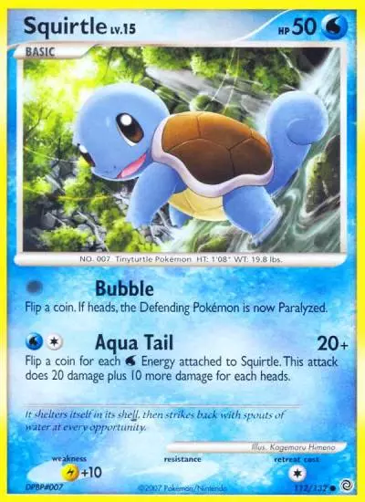 Squirtle 112/132 Secret Wonders Pokemon card