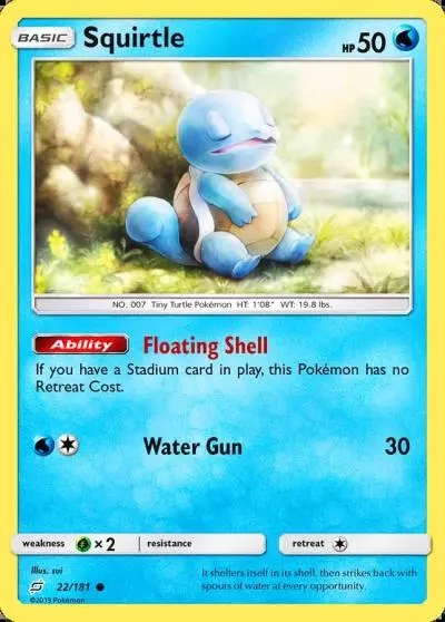 Squirtle 22/181 Team Up Pokemon card