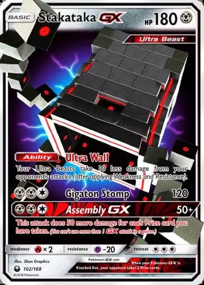 Stakataka-GX 102/168 Celestial Storm Pokemon card