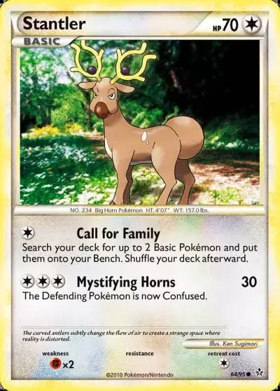 Stantler 64/95 HS—Unleashed Pokemon card
