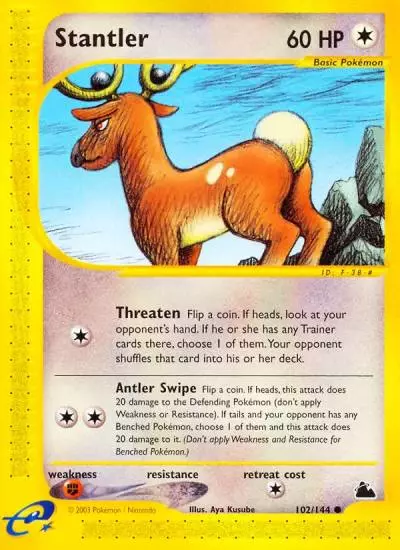 Stantler 102/144 Skyridge Pokemon card