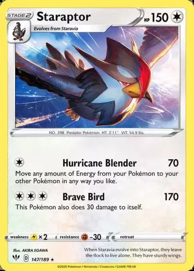 Staraptor 147/189 Darkness Ablaze Pokemon card