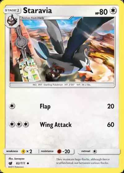 Staravia 82/111 Crimson Invasion Pokemon card