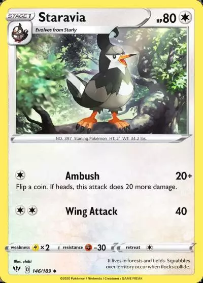 Staravia 146/189 Darkness Ablaze Pokemon card