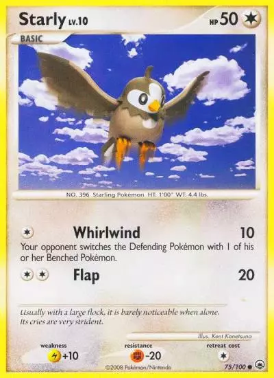 Starly 75/100 Majestic Dawn Pokemon card