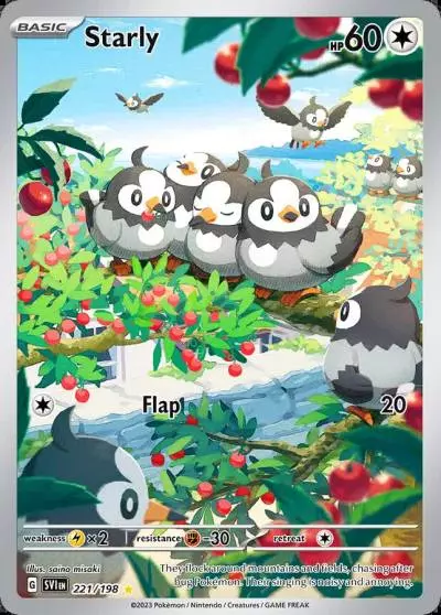 Starly 221/198 Scarlet & Violet Pokemon card