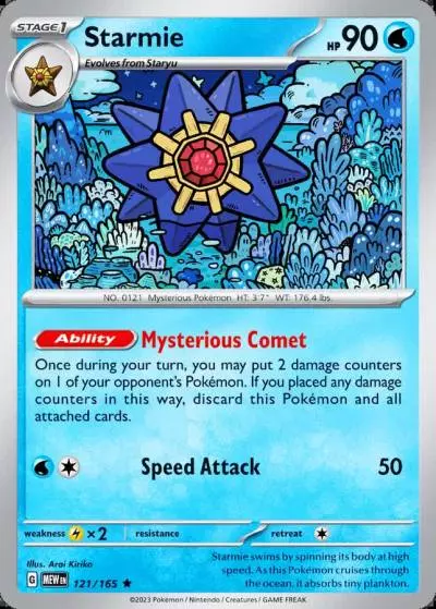 Starmie 121/165 151 Pokemon card