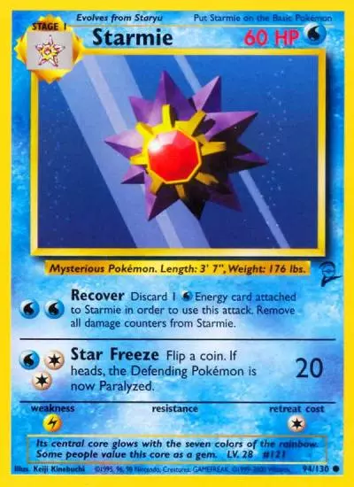 Starmie 94/130 Base Set 2 Pokemon card