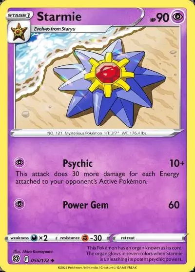 Starmie 55/172 Brilliant Stars Pokemon card
