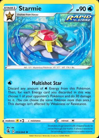 Starmie 53/264 Fusion Strike Pokemon card