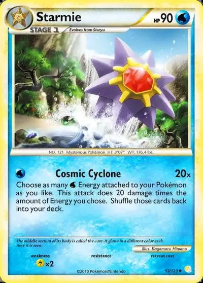 Starmie 53/123 HeartGold & SoulSilver Pokemon card