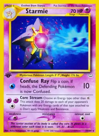 Starmie 25/64 Neo Revelation Pokemon card