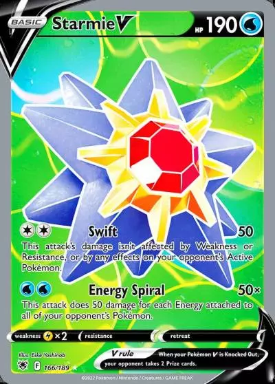 Starmie V 166/189 Astral Radiance Pokemon card