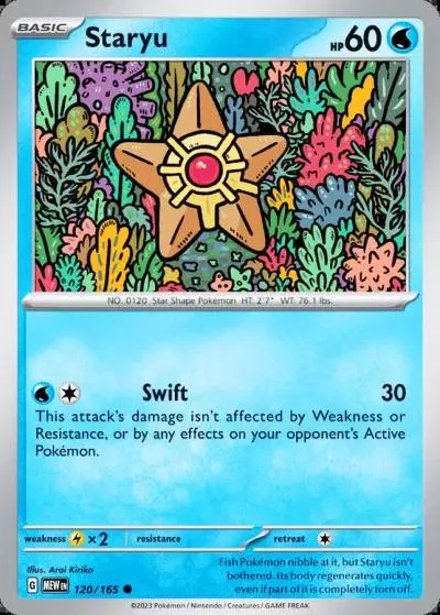 Staryu 120/165 151 Pokemon card