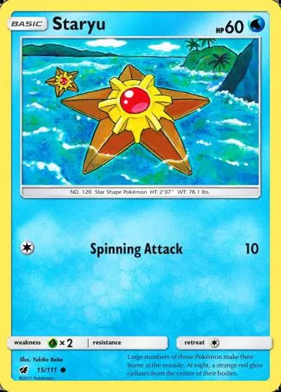 Staryu 15/111 Crimson Invasion Pokemon card