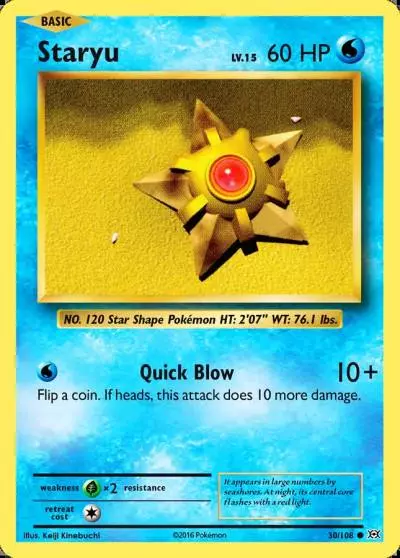 Staryu 30/108 Evolutions Pokemon card